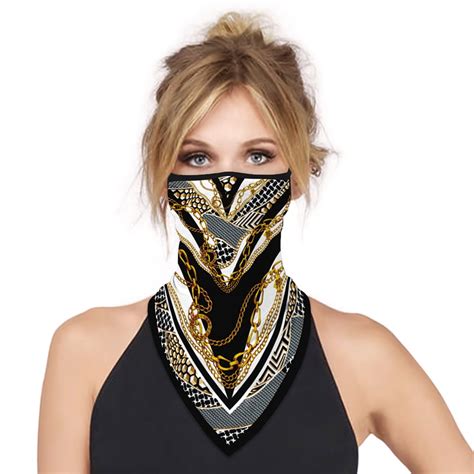 Ablegrid Womens Mask Neck Gaiter With Earloop Bandanas Face Neck