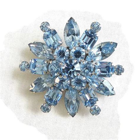 Vintage Weiss Signed Blue Crystal Rhinestones Layered Etsy Blue