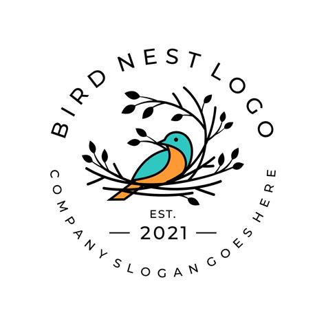 Bird Nest Logo Design Vector Illustration 6862797 Vector Art At Vecteezy