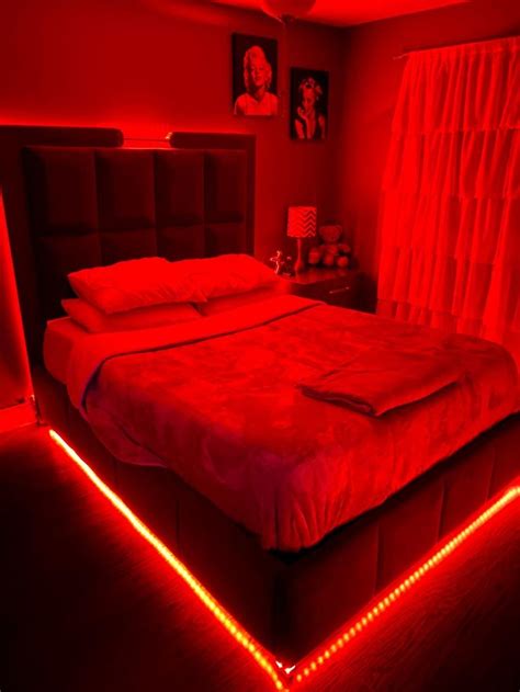 Bedroom Goals Beled Strip Light Bedroom Red Red Lights Bedroom Led Beds