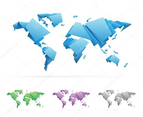 Origami Style Vector World Map Stock Vector Image By ©ildogesto 23629361