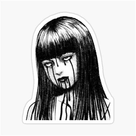 Junji Ito Bloody Girl Sticker For Sale By Garrygalv Redbubble