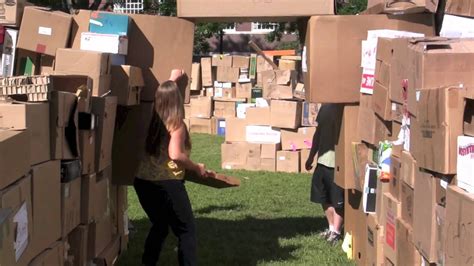 Worlds Largest Cardboard Box Fort Youtube