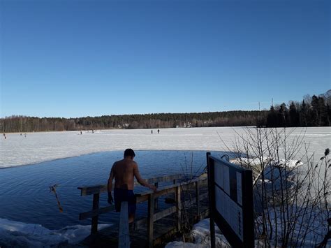 Swimming In Frozen Lakes Is Common Place In Finland The Hole Avanto