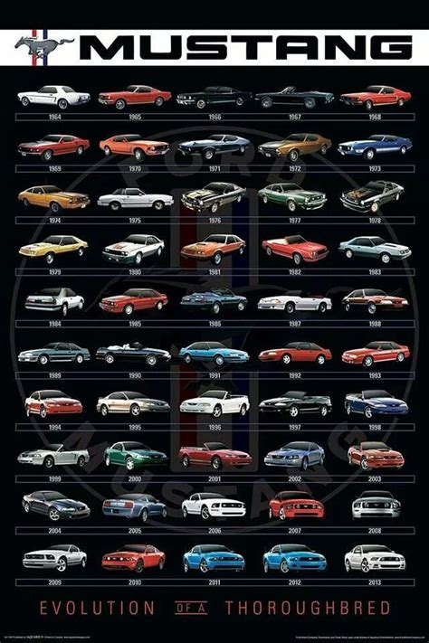 Ford Mustang Evolution Car Posters Ford Mustang