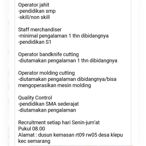 Karena kami ingin membeli stock sisa eksport yang ada di pt. PT Hop Lun Indonesia | Lowongan Kerja Garmen Semarang
