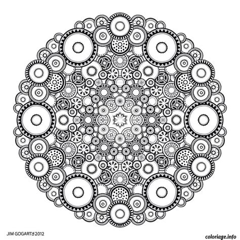 Coloriage Difficile Adulte Mandala Rond Dessin Difficile à Imprimer