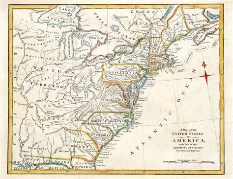 Old Colonial America Map