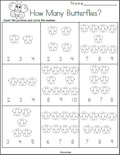 Count The Butterflies Math Worksheet Made By Teachers