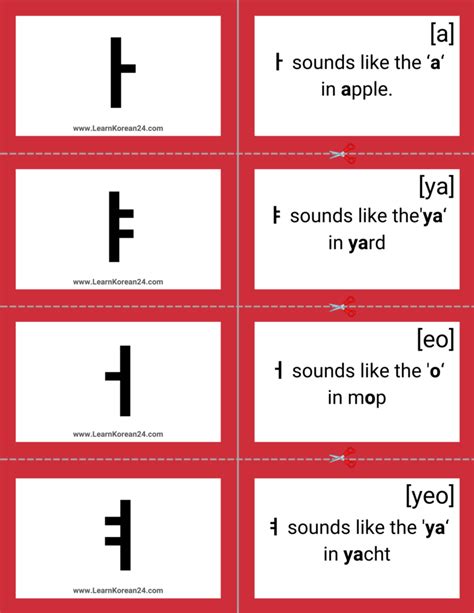 Korean Alphabet Flashcards Printable