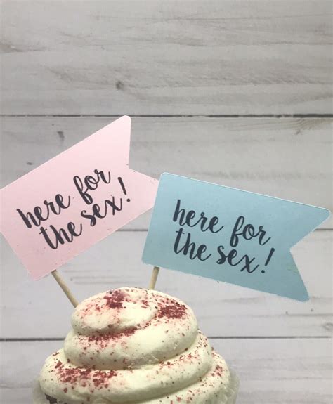 Here For The Sex Cupcake Toppers Gender Reveal Cupcake Toppers Ebay