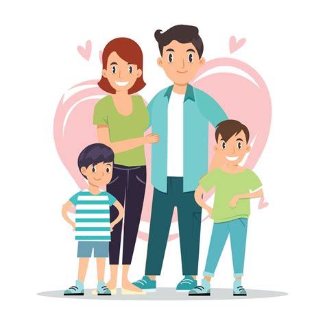 Diseño De Estilo De Dibujos Animados De Familia Feliz 2396548 Vector En