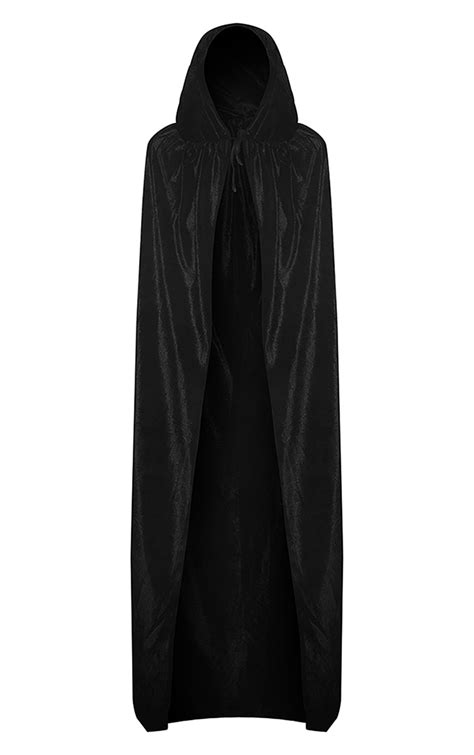Black Velvet Hooded Cloak Accessories Prettylittlething Uae