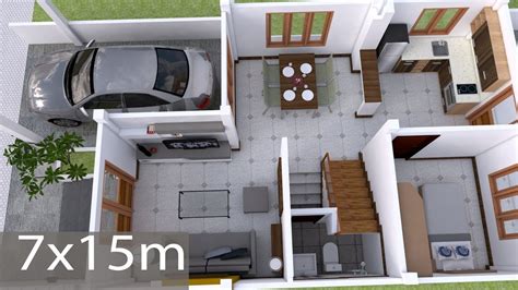 Plan 3d Interior Design Home Plan 8x13m Full Plan 3 Beds