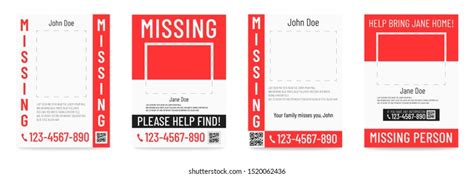 Missing Poster Template Person Lost Banner Stock Vector Royalty Free