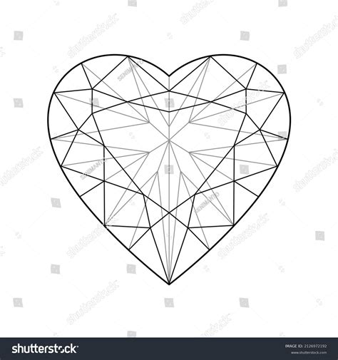 Sketch Heart Briliant Cut Diamond On Stock Vector Royalty Free