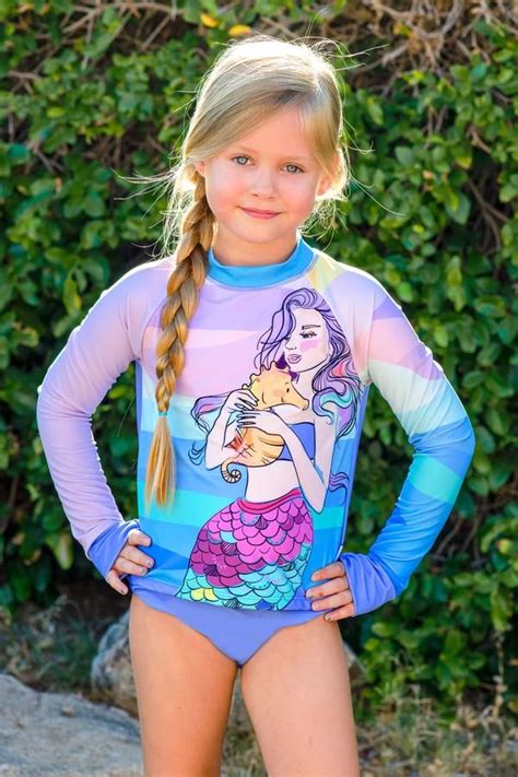 Estina Mermaid Rash Guard Swimsuit Set Girls Swimsuits Kids Little