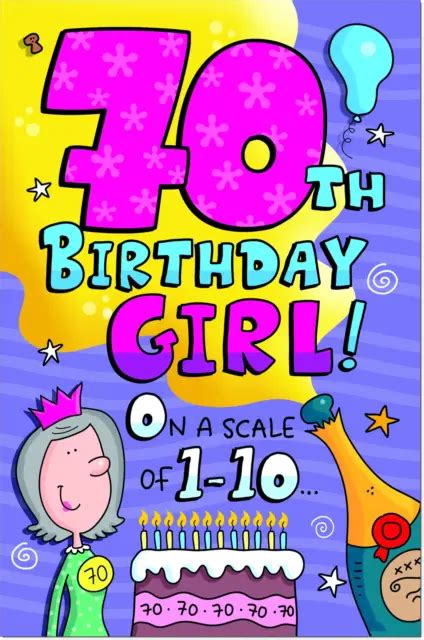 Doodlecards Age 70 70th Birthday Card Funny Female Ladies Women Women