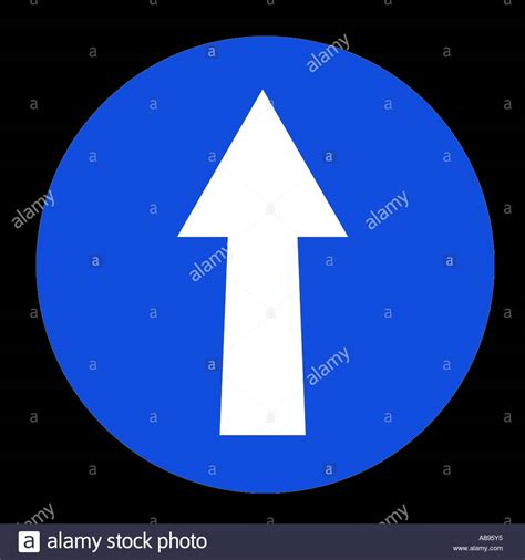 One Way Traffic Road Sign On Black Background Stock Photo Alamy
