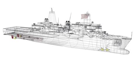 A Drawing Of A Large Ship On A White Background