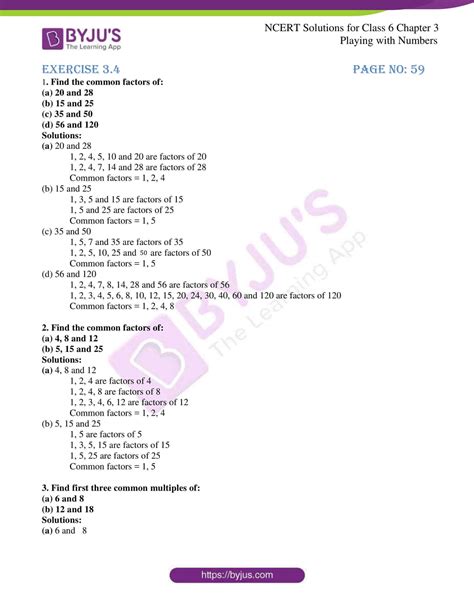Ncert Solutions For Class 6 Maths Exercise 3 4 Chapter 3 Playing With Numbers Free Pdf
