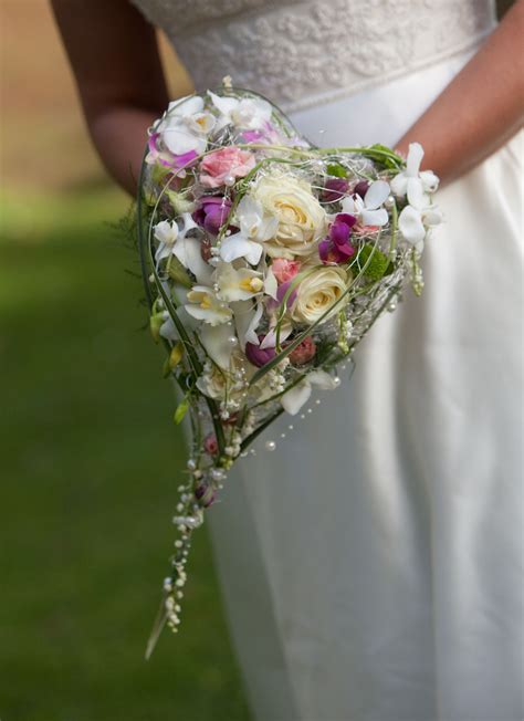 Heart Shaped Silk Wedding Bouquet Unique Wedding Bouquet Unusual
