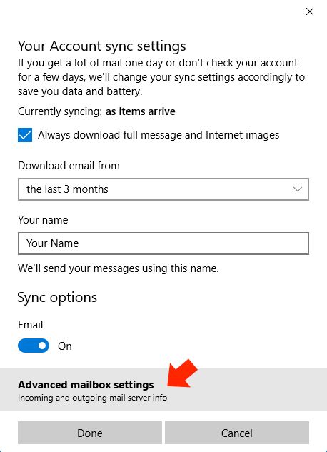 Windows 10 Mail App Outgoing Smtp Server