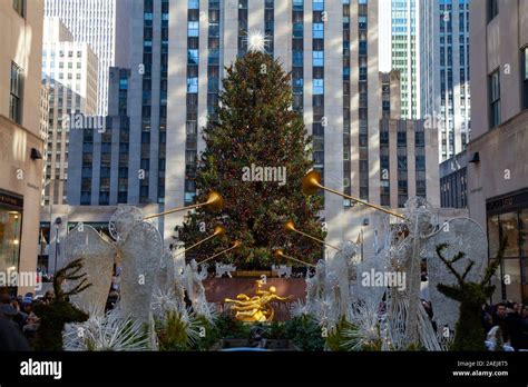 The Rockefeller Center Christmas Tree In Manhattan New York City 2019