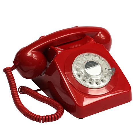 Gpo 746 Traditional Rotary Dialing Telephone Red