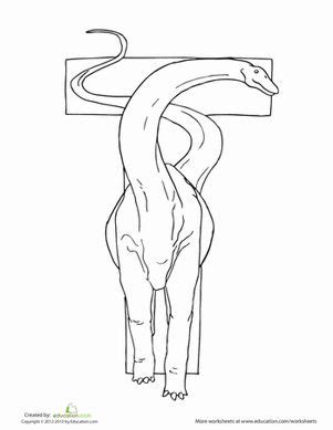 Mighty reptiles are waiting on a free set of pictures. Dino T | Worksheet | Education.com | Dinosaur coloring ...