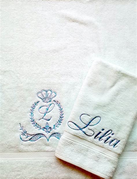 Personalized Embroidery Bath Towel Set Etsy
