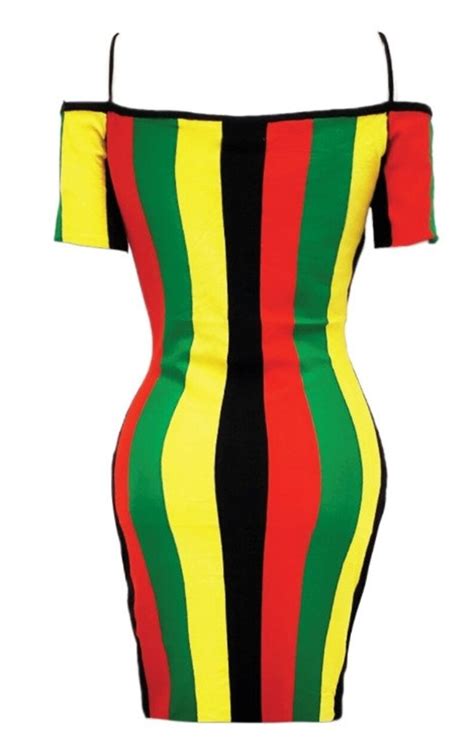 rasta colors dress jamaica kingston reggae off shoulder short etsy