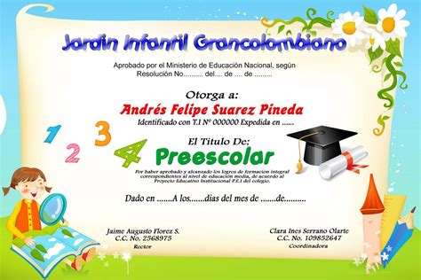 Diplomas De Graduacion De Preescolar Para Editar Diplomas 2017