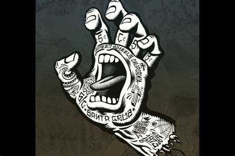 Screaming Hand Santa Cruz Jim Phillips Animated  Art Skate