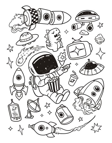 Premium Vector Space Doodles