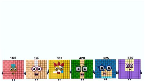 Numberblocks 105 Times 1 To 10 And 105 Times 10 Repeatedly Youtube