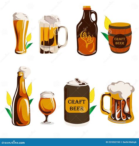 Craft Beer Bottles Stock Vector Illustration Of Object 251052150