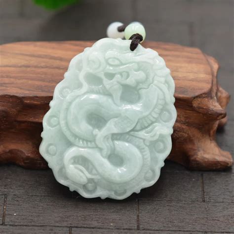 Certificate Natural Jadeite Jades Pendant Carved Chinese Dragon Pendants Women Men S