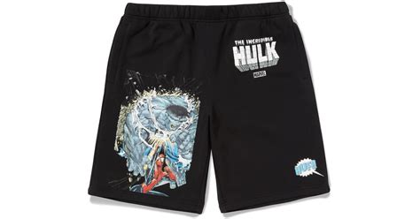 Huf X Marvel Hulk Battle Shorts In Black For Men Lyst Uk