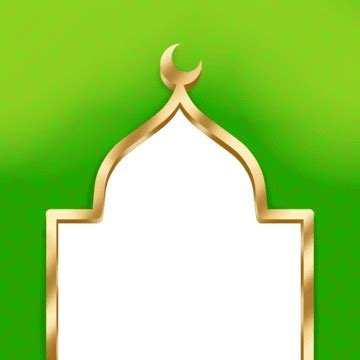 Islamic Ornament Frame PNG Picture, Islamic Frame With Gold Mosque