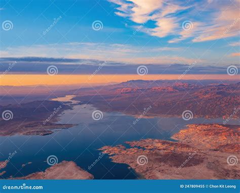 Aerial View Of The Landscape Of Lake Mead National Recreation Area