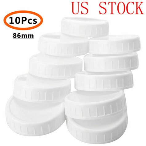 10x bpa free plastic wide mouth mason ball jar lids 86mm ebay