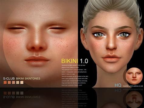 Skintones For Bikini Version 10 For All Sims Players Found In Tsr