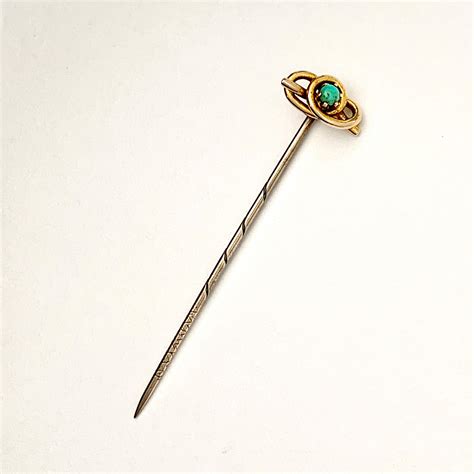Small Victorian 15ct Gold Turquoise Knot Stick Pin 704949 Uk