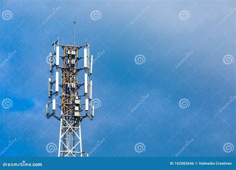 Cellular Base Station Against Blue Sky Stock Photo Image Of Network