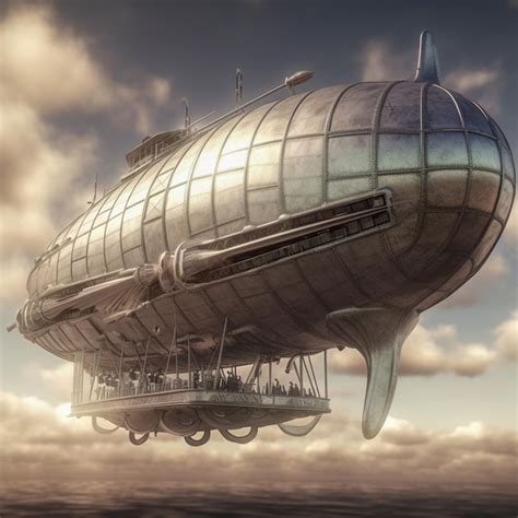 Premium Ai Image Airship In The Sky With Clouds And Sky