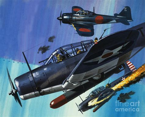 American Torpedo Planes Of World War Two Painting By Wilf Hardy