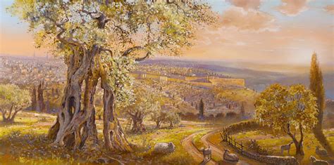 Old Jerusalem Behind The Olive Tree Alex Levin