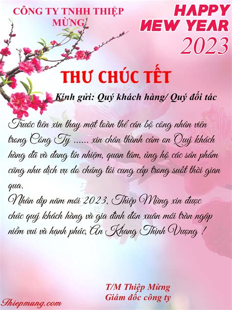 7 Mẫu Thư Chúc Tết Khách Hàng Hay đẹp Mới Nhất 2023