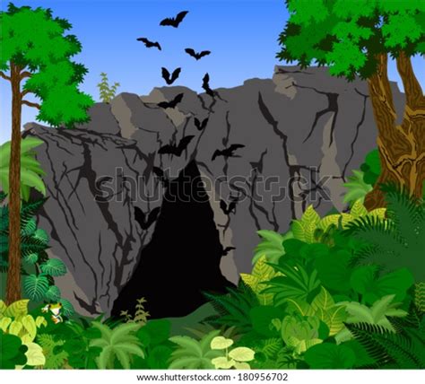 Vector Cave Bats Tropical Rainforest Jungle Stock Vector Royalty Free